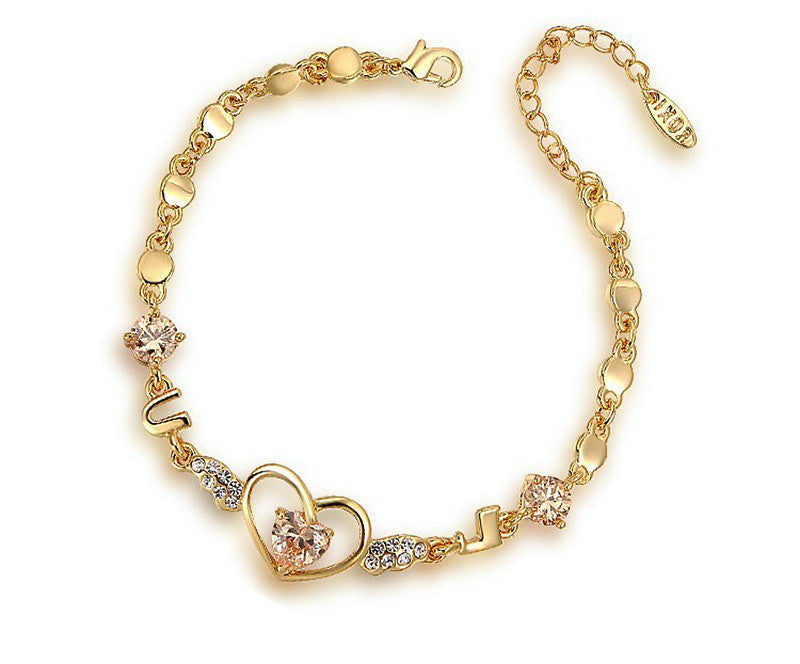 18K Gold Plated Aaliyah Bracelet with Simulated Diamond