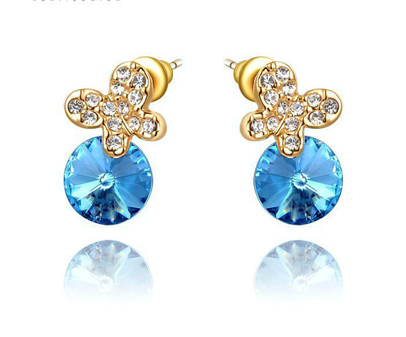 18K Gold Plated Alejandra Earrings with Simulated Diamond
