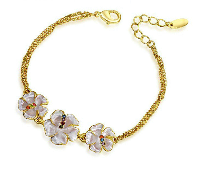 18K Gold Plated Alexandra Bracelet with Simulated Diamond