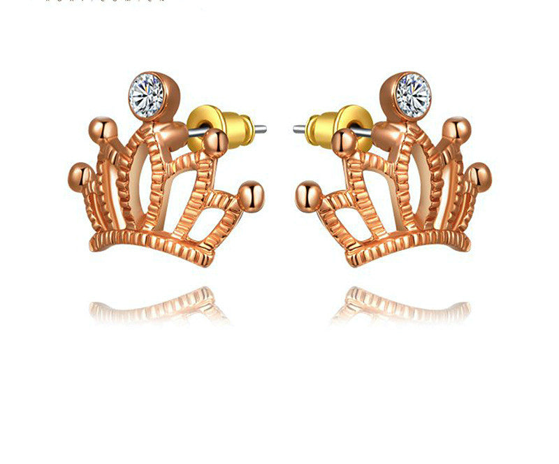 18K Gold Plated Angela Earrings with Simulated Diamond