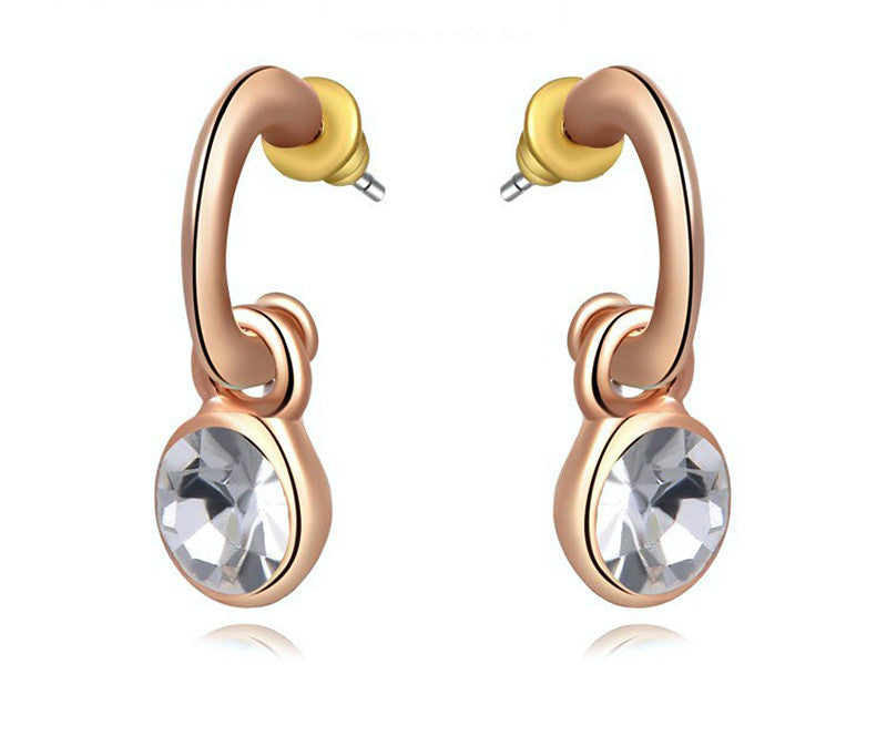 18K Rose Gold Plated Alessandra Earrings with Simulated Diamond