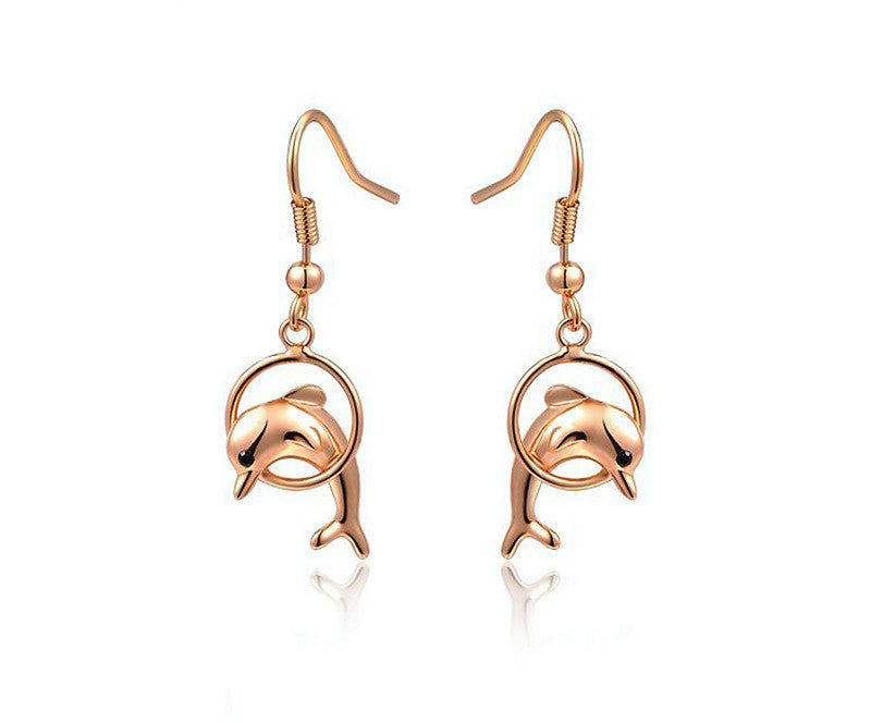 18K Rose Gold Plated Alice Earrings with Simulated Diamond
