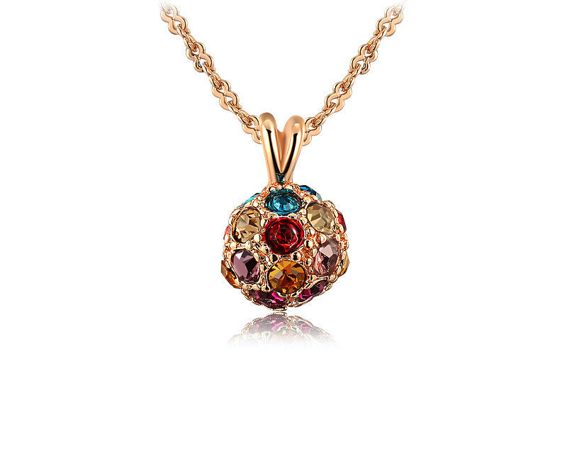 18K Rose Gold Plated Alison Necklace with Simulated Diamond