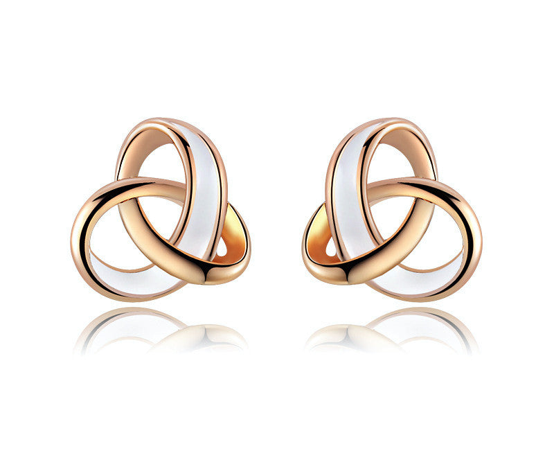18K Rose Gold Plated Aubree Earrings with Simulated Diamond