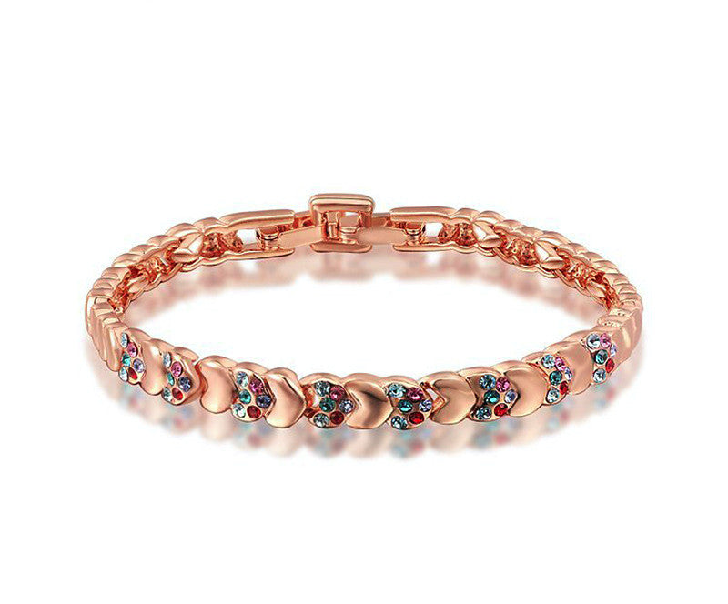 18K Rose Gold Plated Avery Bracelet with Simulated Diamond