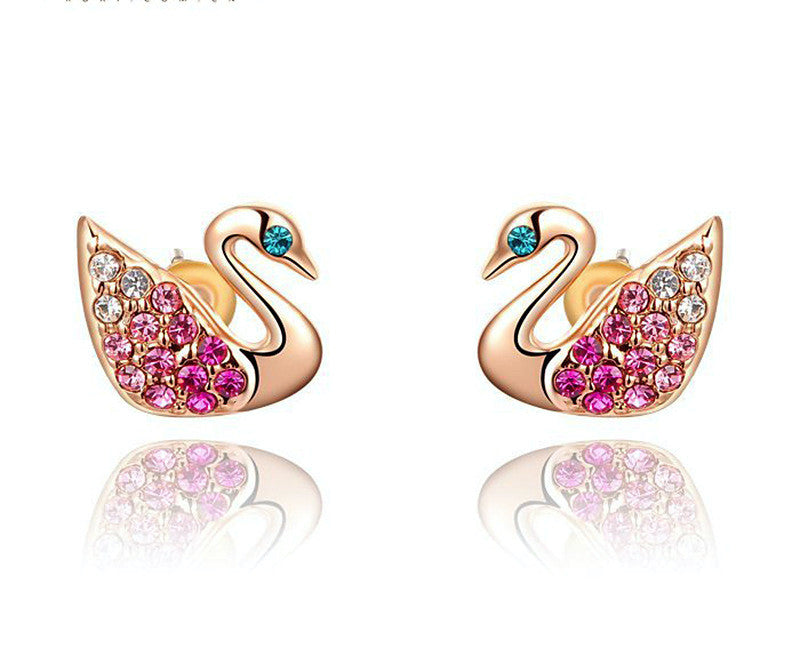 18K Rose Gold Plated Avery Earrings with Simulated Diamond