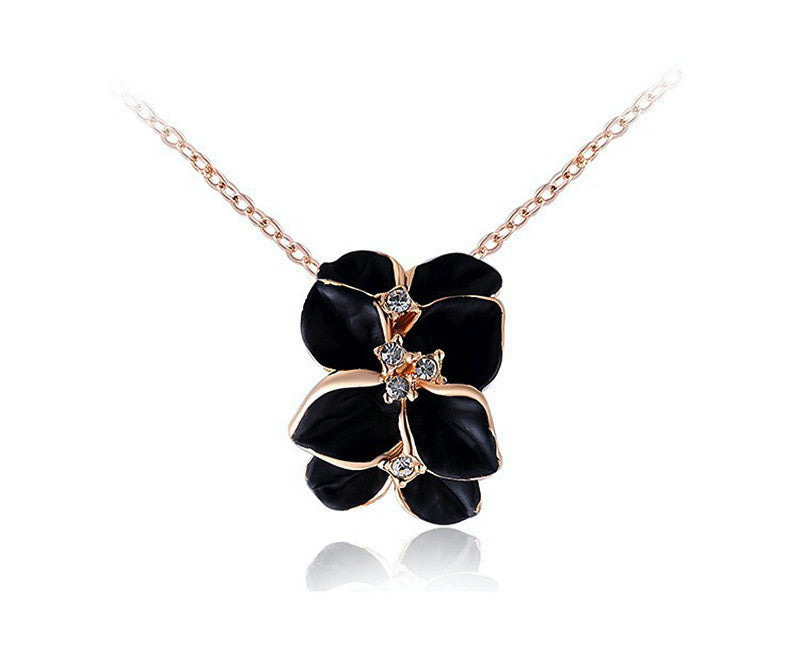 18K Rose Gold Plated Brianna Necklace with Simulated Diamond
