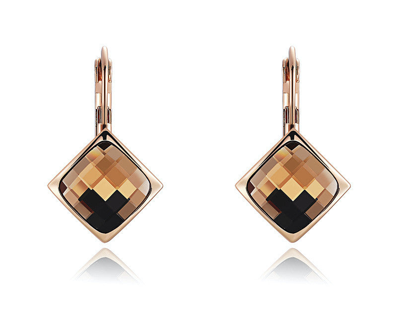 18K Rose Gold Plated Catherine Earrings with Simulated Diamond