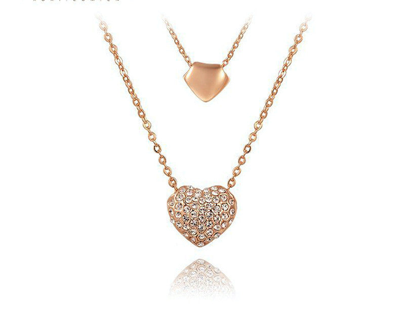 18K Rose Gold Plated Chloe Necklace with Simulated Diamond