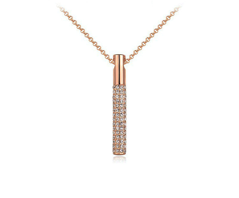 18K Rose Gold Plated Christina Necklace with Simulated Diamond