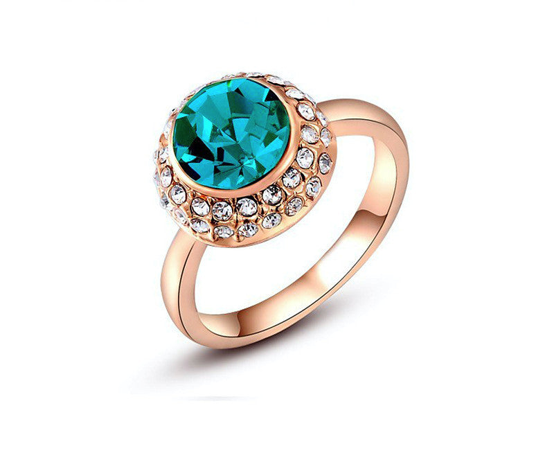 18K Rose Gold Plated Daniela Ring with Simulated Diamond