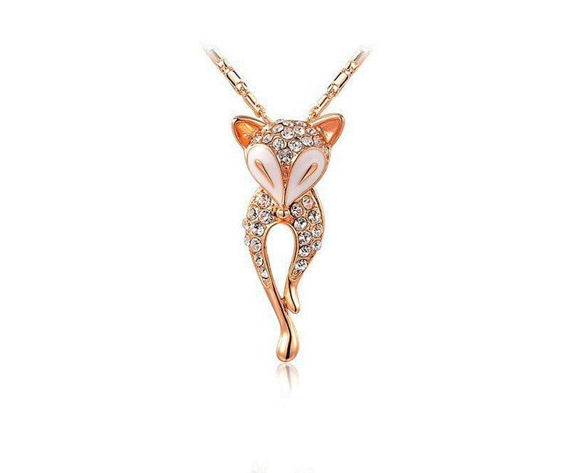 18K Rose Gold Plated Destiny Necklace with Simulated Diamond