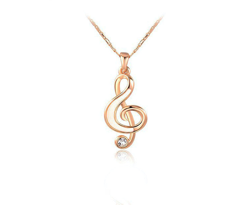 18K Rose Gold Plated Ellie Necklace with Simulated Diamond