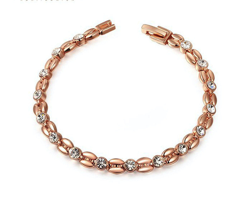 18K Rose Gold Plated Emma Bracelet with Simulated Diamond