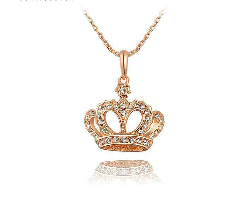 18K Rose Gold Plated Emma Necklace with Simulated Diamond