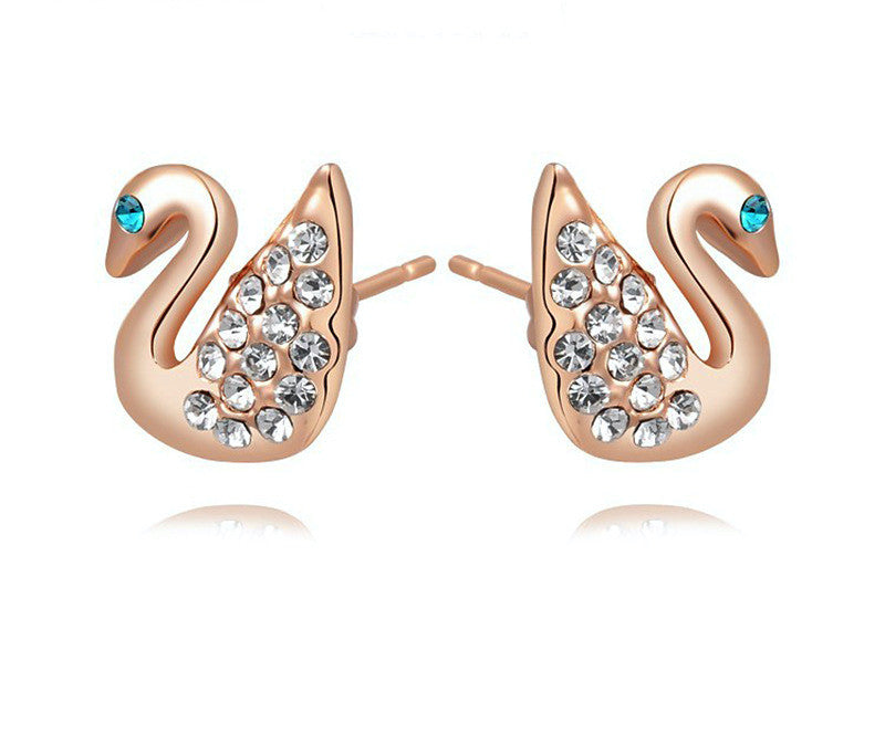 18K Rose Gold Plated Gabriela Earrings with Simulated Diamond