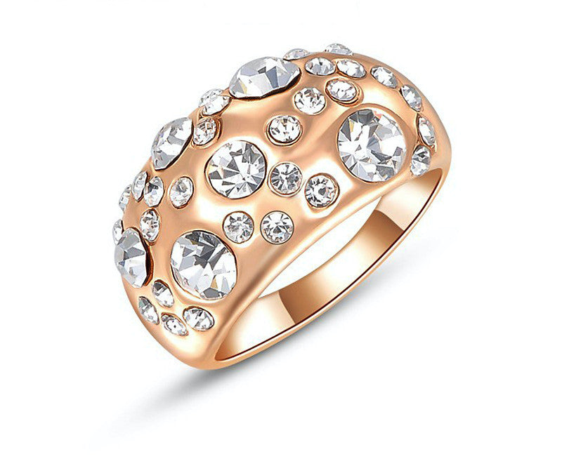 18K Rose Gold Plated Hope Ring with Simulated Diamond