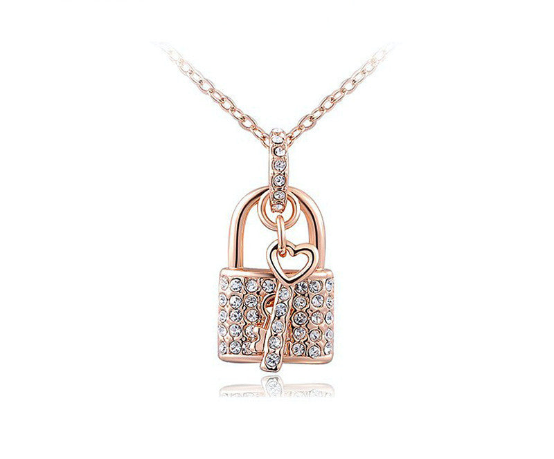 18K Rose Gold Plated Isabella Necklace with Simulated Diamond