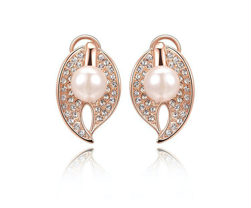 18K Rose Gold Plated Jazlyn Earrings with Simulated Diamond