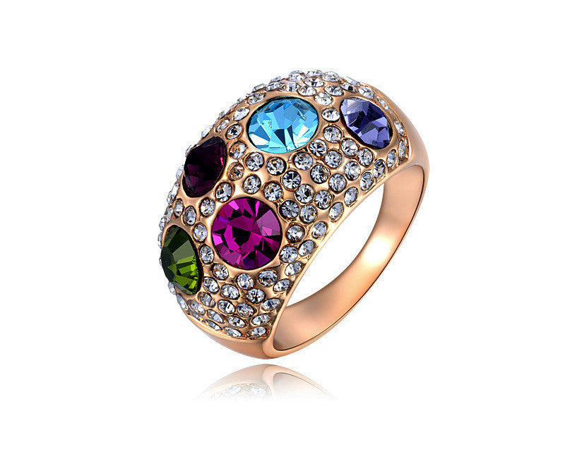18K Rose Gold Plated Johanna Ring with Simulated Diamond