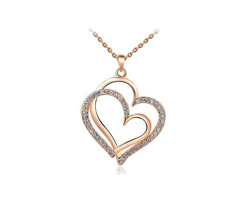 18K Rose Gold Plated Julia Necklace with Simulated Diamond