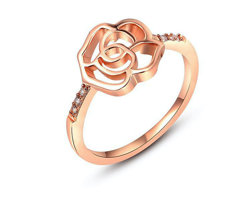 18K Rose Gold Plated Julia Ring with Simulated Diamond