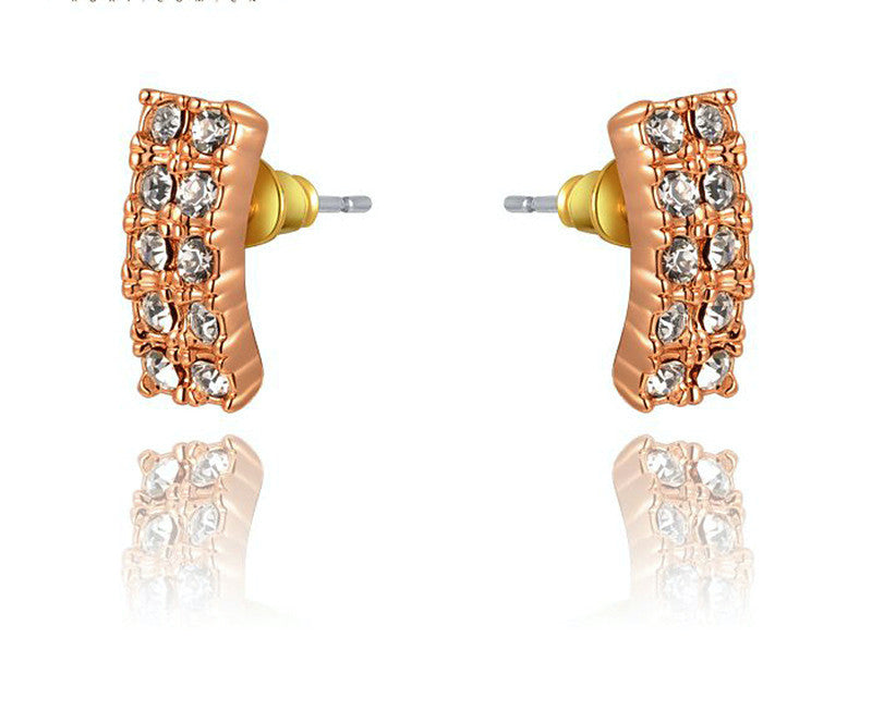 18K Rose Gold Plated Julianna Earrings with Simulated Diamond