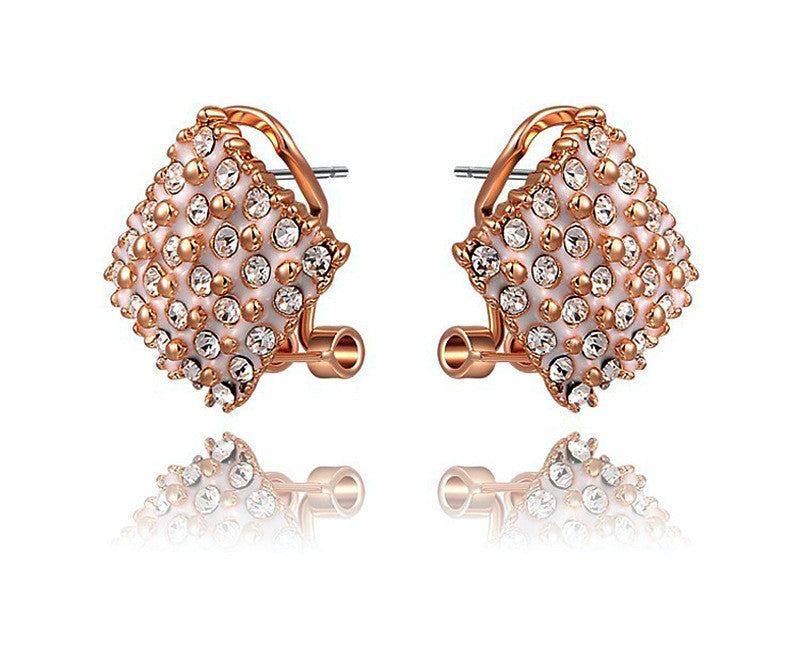 18K Rose Gold Plated Juliette Earrings with Simulated Diamond