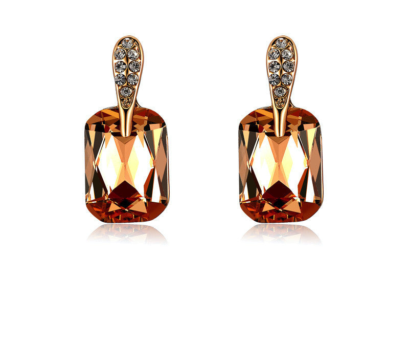 18K Rose Gold Plated Kassidy Earrings with Simulated Diamond