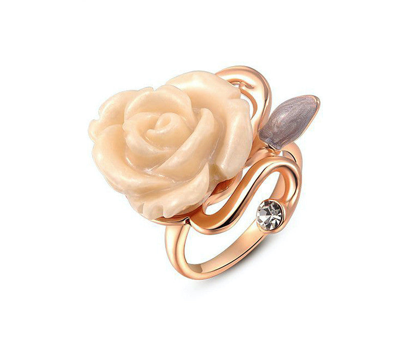 18K Rose Gold Plated Kaydence Ring with Simulated Diamond