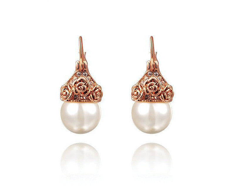 18K Rose Gold Plated Khloe Earrings with Simulated Diamond