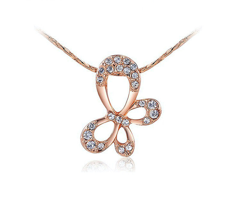 18K Rose Gold Plated Kimberly Necklace with Simulated Diamond