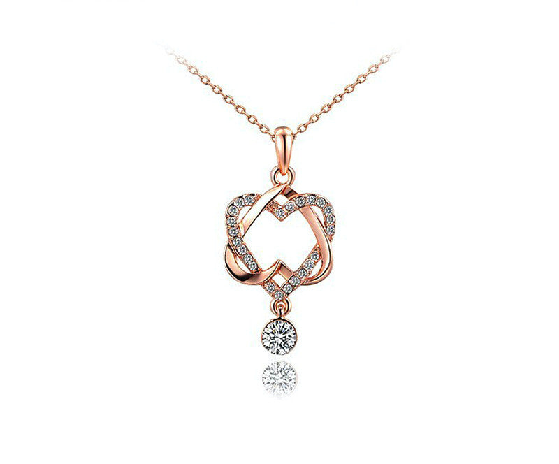 18K Rose Gold Plated Kinsley Necklace with Simulated Diamond