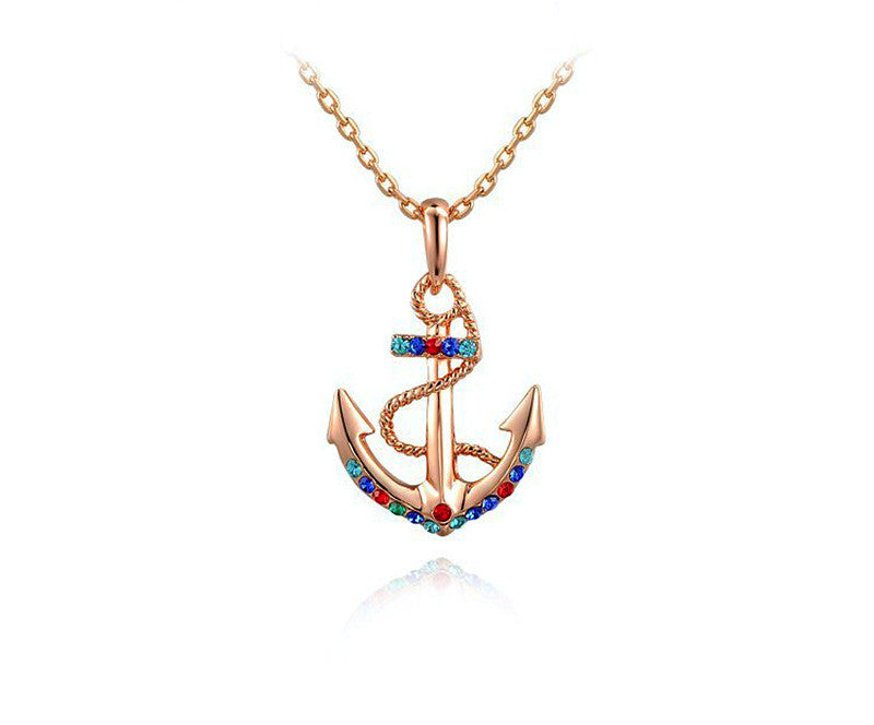 18K Rose Gold Plated Kylee Necklace with Simulated Diamond