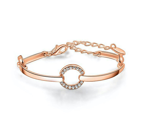 18K Rose Gold Plated Leah Bracelet with Simulated Diamond
