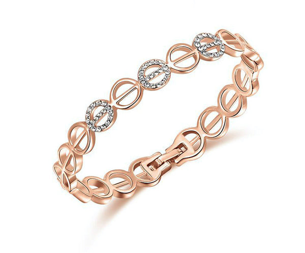 18K Rose Gold Plated Lillian Bracelet with Simulated Diamond