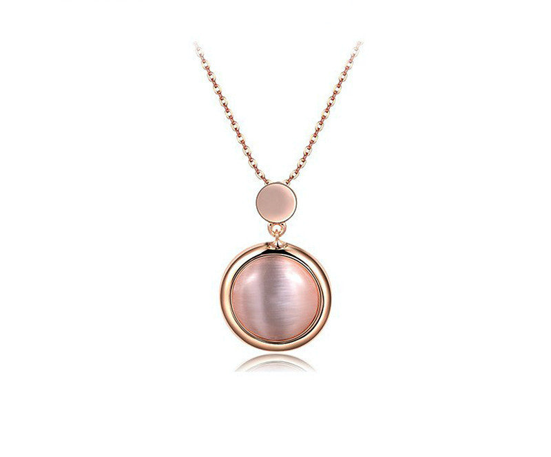 18K Rose Gold Plated Lucille Necklace with Simulated Diamond