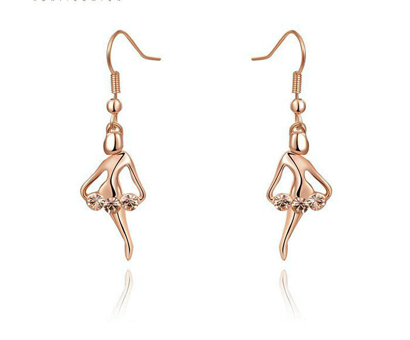 18K Rose Gold Plated Lyla Earrings with Simulated Diamond