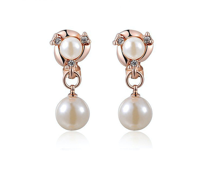 18K Rose Gold Plated Mackenzie Earrings with Simulated Diamond
