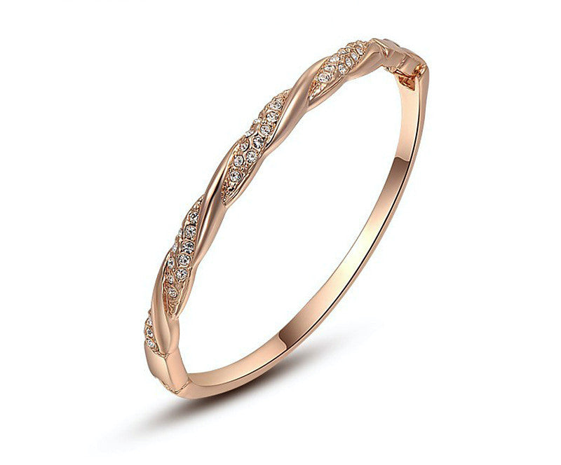 18K Rose Gold Plated Madison Bracelet with Simulated Diamond