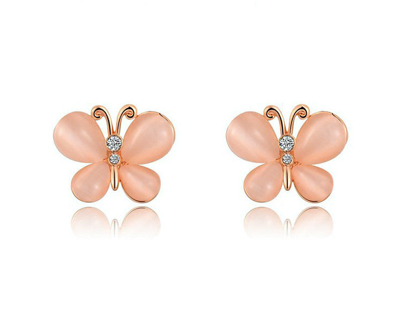 18K Rose Gold Plated Mallory Earrings with Simulated Diamond