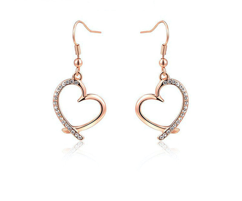 18K Rose Gold Plated Marley Earrings with Simulated Diamond