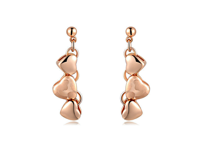 18K Rose Gold Plated Mckinley Earrings with Simulated Diamond