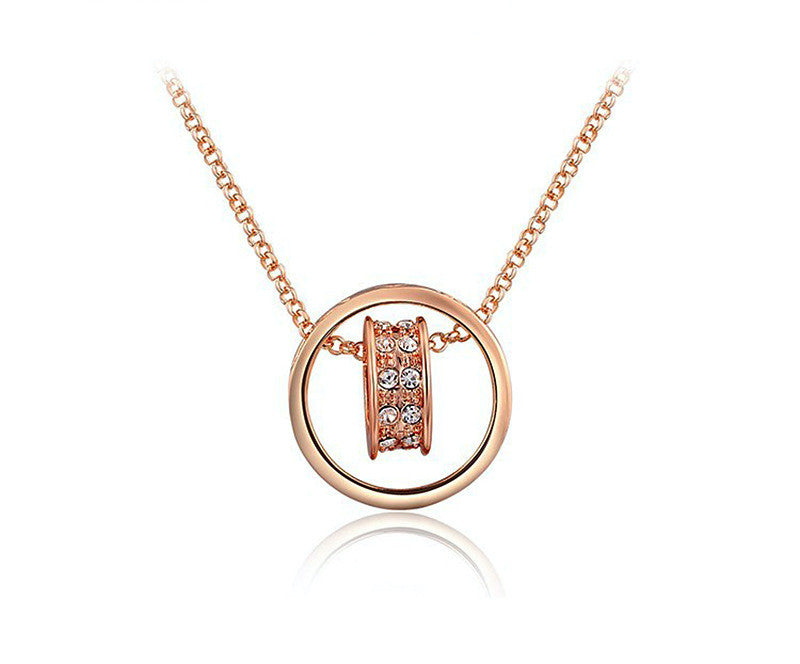 18K Rose Gold Plated Melissa Necklace with Simulated Diamond