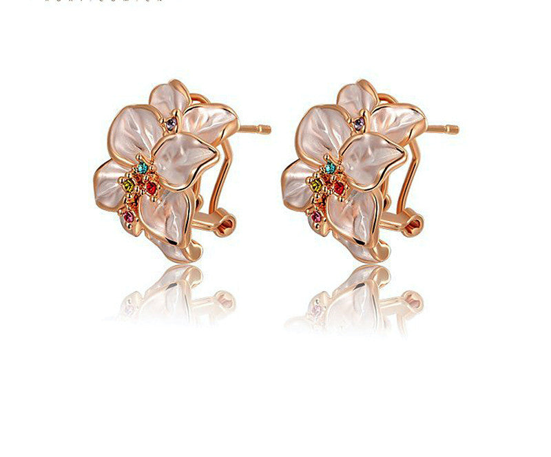 18K Rose Gold Plated Mia Earrings with Simulated Diamond