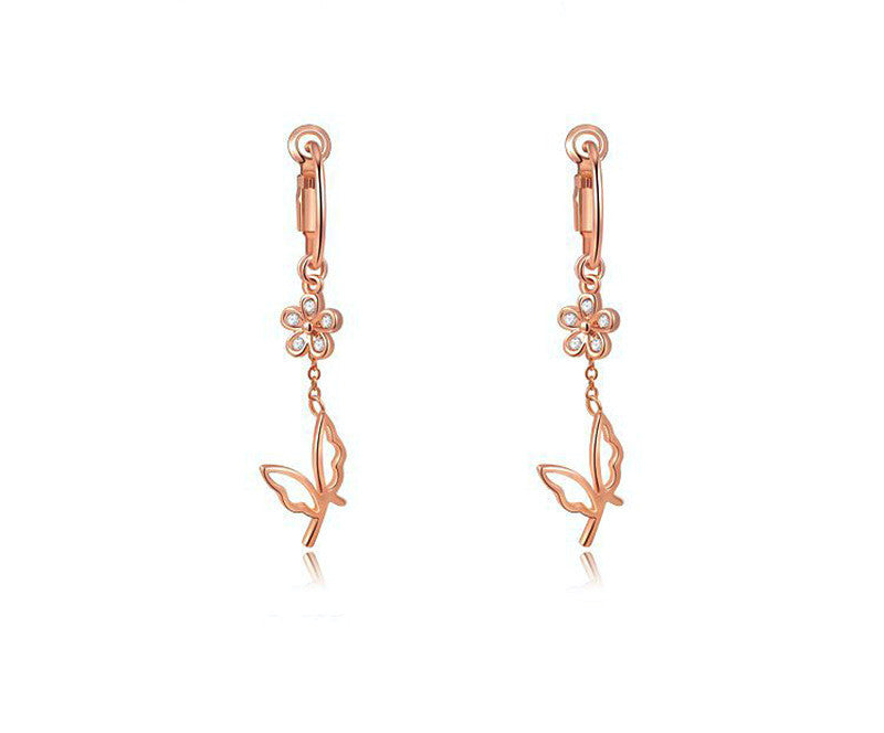 18K Rose Gold Plated Myla Earrings with Simulated Diamond