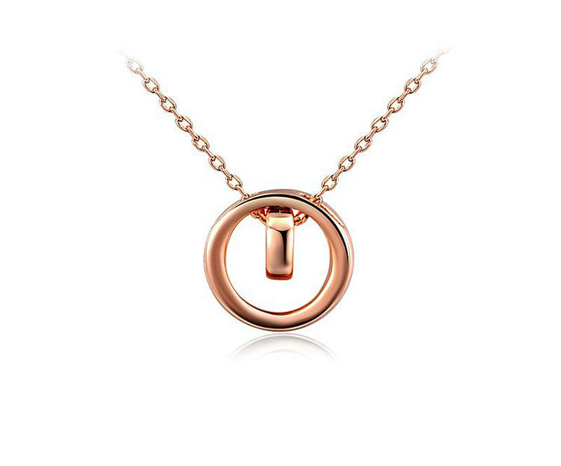 18K Rose Gold Plated Myla Necklace with Simulated Diamond
