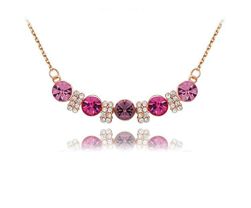 18K Rose Gold Plated Natalia Necklace with Simulated Diamond