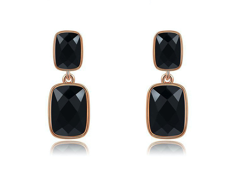 18K Rose Gold Plated Norah Earrings with Simulated Diamond