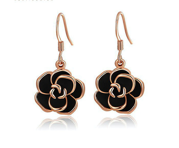 18K Rose Gold Plated Olivia Earrings with Simulated Diamond